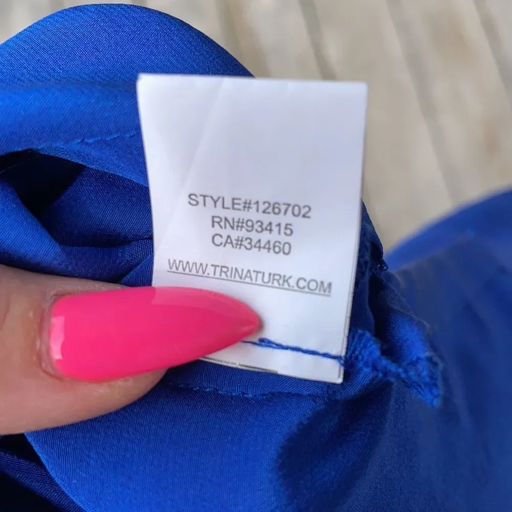 Tina Turk cobalt blue gold button detail blouse - Picture 8 of 8
